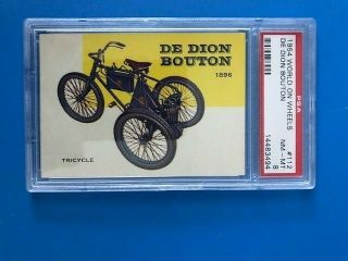 1954 Topps World On Wheels De Dion Bouton Psa Graded 8 Near -