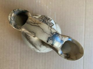 Signed ”S,  Smith Navajo” Native American Handmade Pottery Wedding Vase 5 5/8”Tall 6