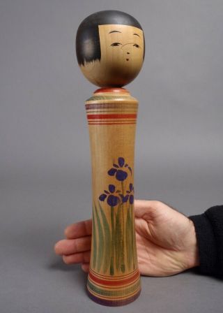 12inch Vintage Handmade Wood Japanese Kokeshi Doll Signed Shimazu Seiichi B1930