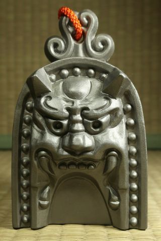 Ceramic Bell / Kawara Demon Design / Japanese / Vintage