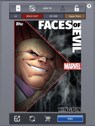Topps Marvel Collect Digital Faces Of Evil Motion Kingpin Week 12 Wave 2
