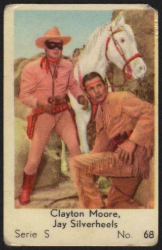 Clayton Moore Jay Silverheels The Lone Ranger 1957 Swedish Serie S Gum Card 68