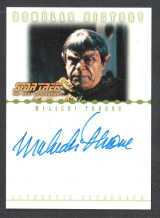 Star Trek Nemesis Rittenhouse 2002 Romulan Autograph Card Ra3 Malachi Throne