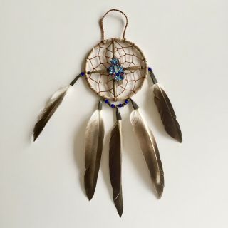 Native American Navajo Dream Catcher Medicine Spirit Wheel Collectible 4” 1