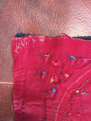 Vintage ETHNOGRAPHIC Owl Fish Flower MOTIF Fabric MOLA ART KUNA WOMEN TEXTILE 7