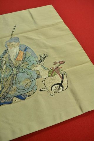 YL50/440 Vintage Japanese Fabric Silk Antique Boro Woven Textile FUKUSA 26.  8 