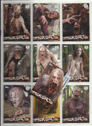 2017 The Walking Dead: Season 6 Walkers Complete Set Of 10 Chase Cards (w1 - W10)