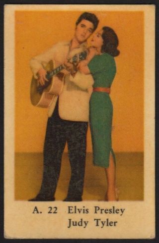 Elvis Presley & Judy Tyler 1959 Vintage Swedish A Set Movie Star Gum Card A.  22