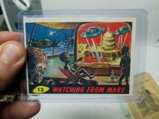 1962 Topps Bubbles Inc.  Mars Attack Card 13 Watching From Mars Ex Nr