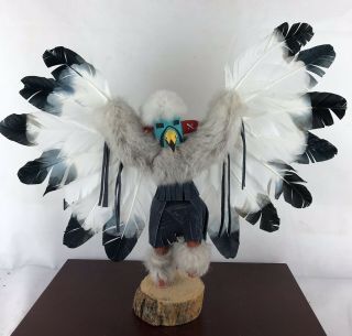 Eagle Native American Navajo Kokopelli Kachina Doll,  Signed Jacida L.  16” Tall
