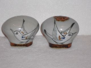 Ken Edwards Ke Mexican Pottery S&p Salt And Pepper Shakers Bird And Cactus