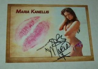 2018 Collectors Expo Bw Model Maria Kanellis Autographed Kiss Print Card