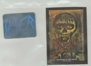 1991 Slayer " Seasons In The Abyss " Sticker & Rare Slayer Hologram