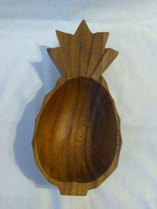 Vintage Monkey Pod Wood Pineapple Shape Bowl,  Made In Phillipines