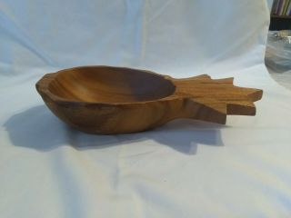 Vintage Monkey Pod Wood Pineapple Shape Bowl,  Made in Phillipines 3