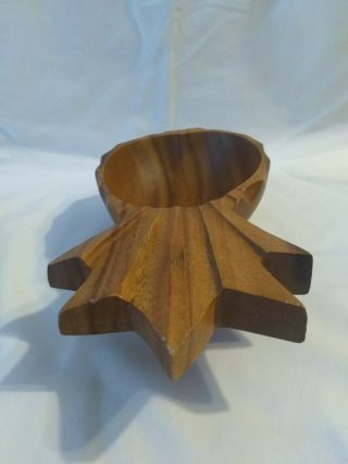 Vintage Monkey Pod Wood Pineapple Shape Bowl,  Made in Phillipines 4