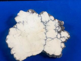 Chunk slab of white stone on solid brass belt buckle - rare Unique 2