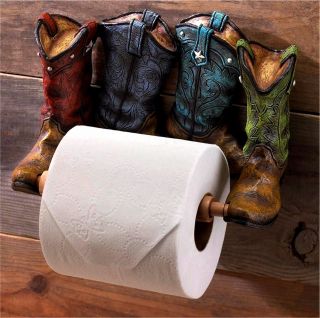 Southwestern Cowboy Boots Toilet Paper Holder Nib