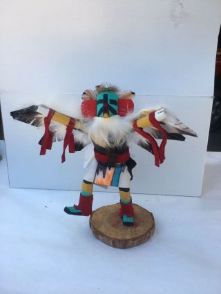 Vintage Early 1980’s Signed From Arizona 7” Eagle Kachina Doll Singed By K B
