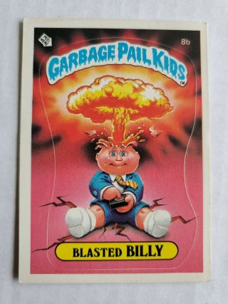 1985 Topps Garbage Pail Kids OS1 Series 8B BLASTED BILLY Checklist Back 3