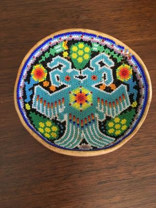 Indian Beaded Gourd Bowl From South Of The Border.