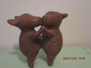 Look Like Pre - Columbian Aztec Mayan Red Clay Pottery Colima Dancing Dogs
