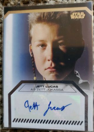 2013 Topps Star Wars Zett Jukassa Galactic Files Series 2 Jett Lucas Auto Card