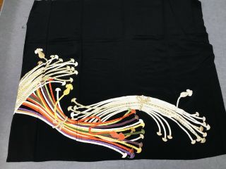 @@vintage/japanese Tomesode Kimono Silk Fabric/ Embroidered Braids K72