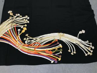 @@Vintage/Japanese tomesode kimono silk fabric/ embroidered braids K72 2