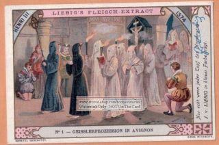 King Henri Iii In A Precession Of Flagellants Avignon France 1903 Trade Ad Card