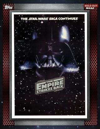 Star Wars Card Trader: Rare Darth Vader Red Metal Poster - Esb - 58cc