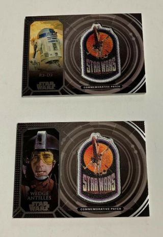 Topps Star Wars 40th Anniversary Commemorative Patch R2 - D2 & Wedge Antilles - Htf