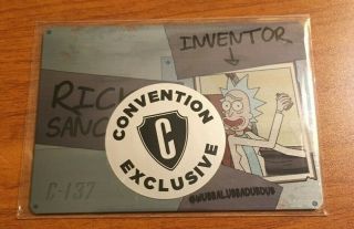 Sdcc 2019 Exclusive Cryptozoic Rick And Morty Metal Card Inventor M4
