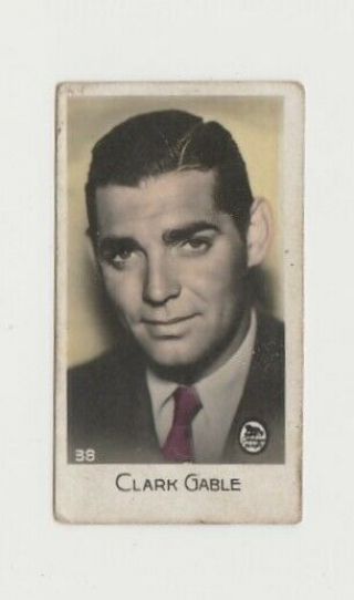Clark Gable 1930s Trading Card 38 Film Star Biscuit Card Mystery Issue E5