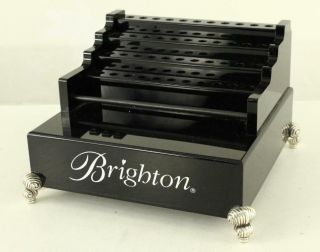 Modern Brighton Black Lucite & Silver Tone Stepped Up Metal Display Stand