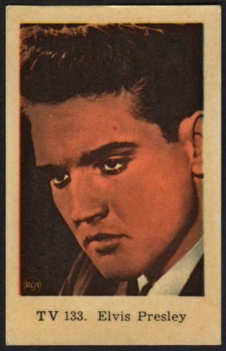 Elvis Presley - 1962 Vintage Swedish Tv Set Movie Star Gum Card Tv 133.