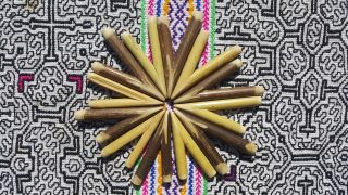 Handmade Black Bamboo Kuripe For Self Administering Shamanic Snuff,  Rapé,  Hape,
