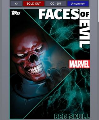 Topps Marvel Collect [digital] Cards Faces Of Evil Wave 1 Static Set,  Award