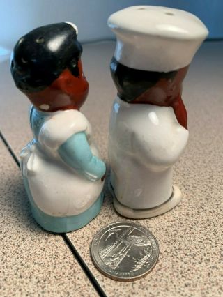Vintage Black Americana Salt & Pepper Shakers: Small Cook and Maid Japan 4