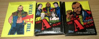 3 1983 Vintage The A Team With Mr T Card Gum Wax Packs Topps Rare Monty Wrapper