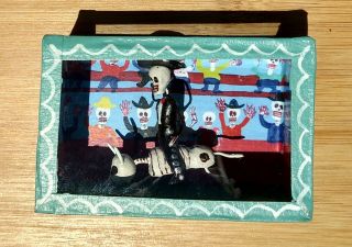 Toro & Bullfighter Diorama Mexican Day of the Dead Shadow Box Mexico Folk Art 8
