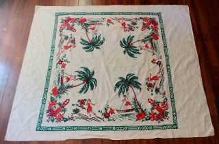 Vintage Tiki Luau Tablecloth