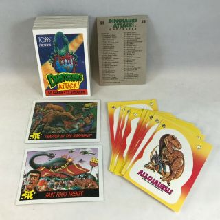 Dinosaurs Attack Topps 1988 Vicious Art Complete Card Set (55/11) Mars Attacks