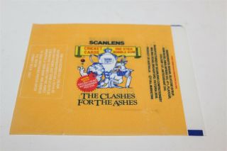 Scanlens Cricket Cards The Clashes For The Ashes Trading Card Wax Wrapper
