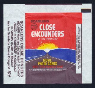 Close Encounters Of The Third Kind 1978 Scanlens Card Wrapper