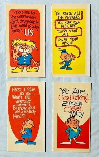 4 - 1965 Topps Rat Fink Greeting Cards 24,  25,  26 & 34 All In