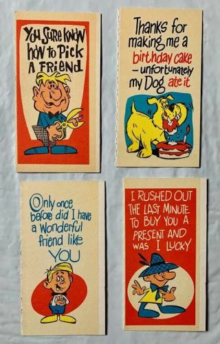 4 - 1965 Topps Rat Fink Greeting Cards 1,  16,  22 & 23 All In