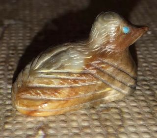 Zuni Carved Picasso Marble Bird Fetish Signed By Tyrone Poncho - Native American