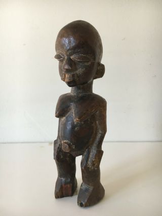 Vintage African Tribal Carved Wood Maternity Figure Nursing Fertility Folk Art