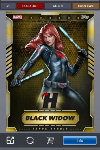 Topps Marvel Collect June 2019 Vip Gold Black Widow 489cc